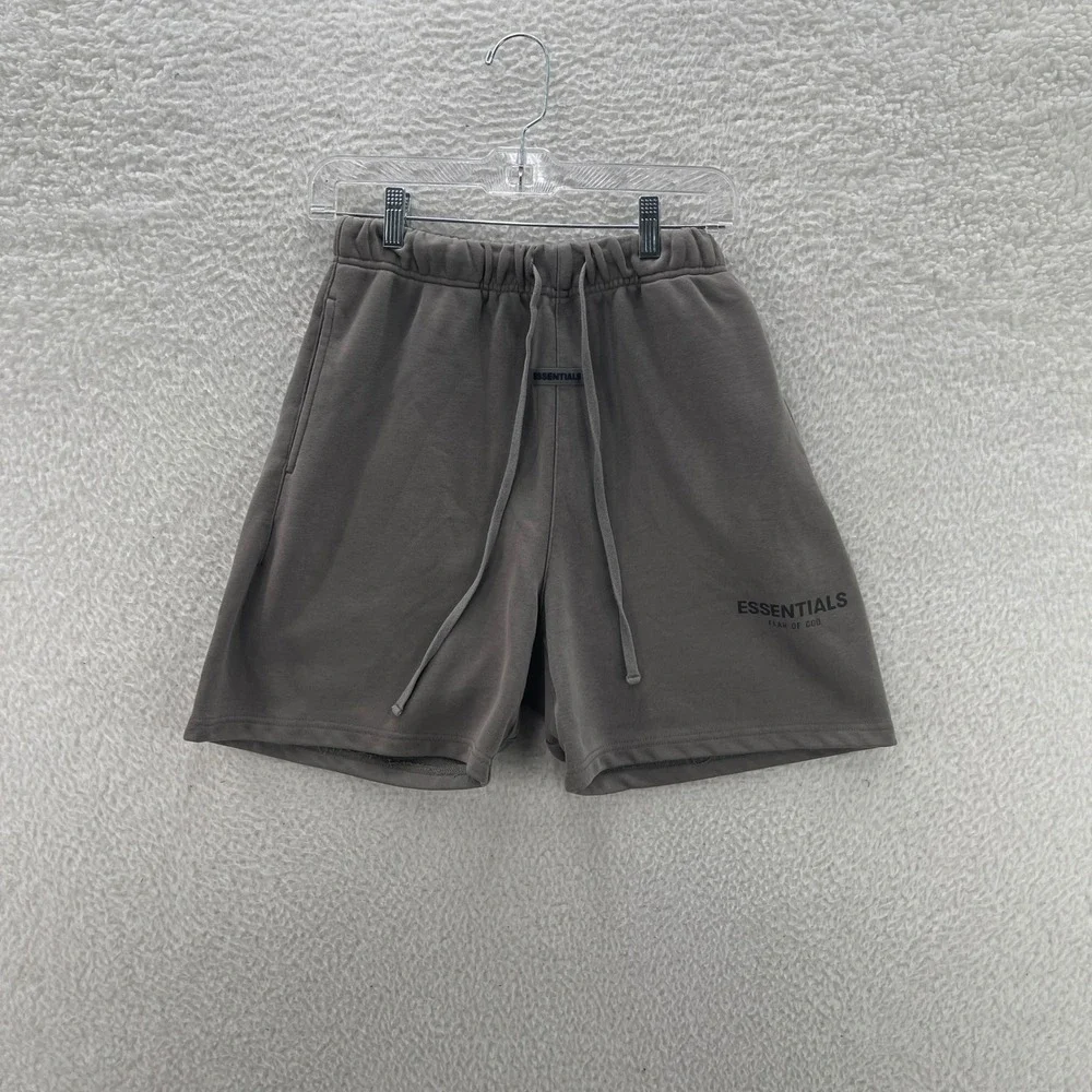 Fear of God Essentials Sweat Shorts Mens Medium Taupe Brown Streetwear Grunge